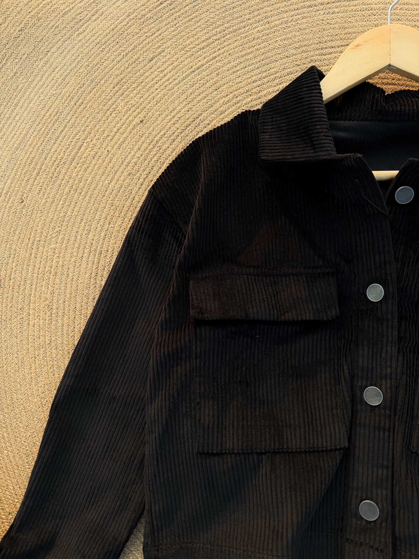 Corduroy women's Crop Jacket- Black