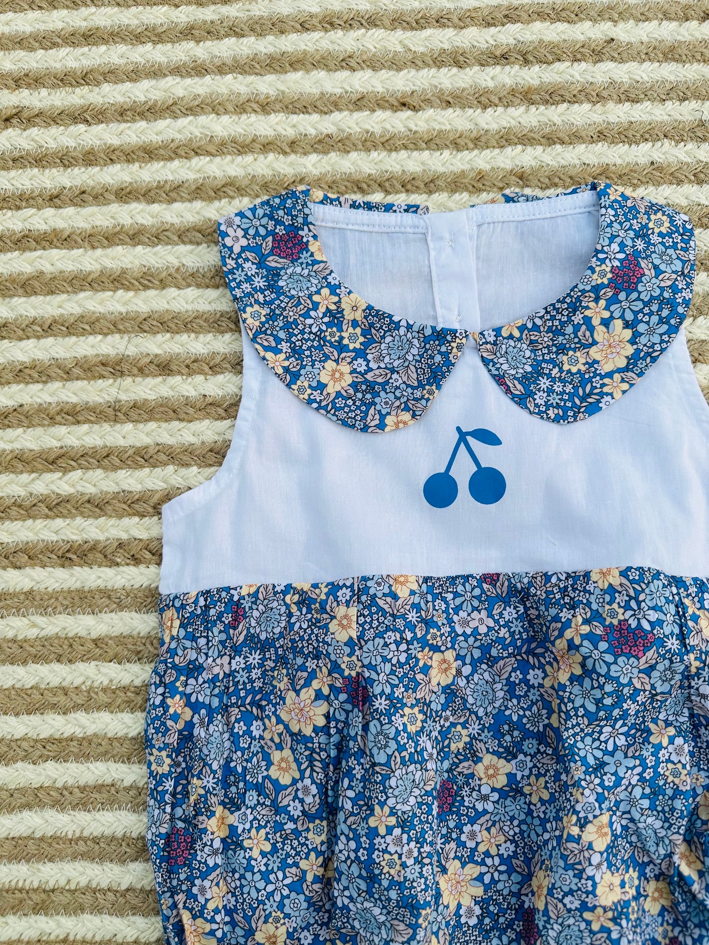 Baby Romper-cherry appliqué