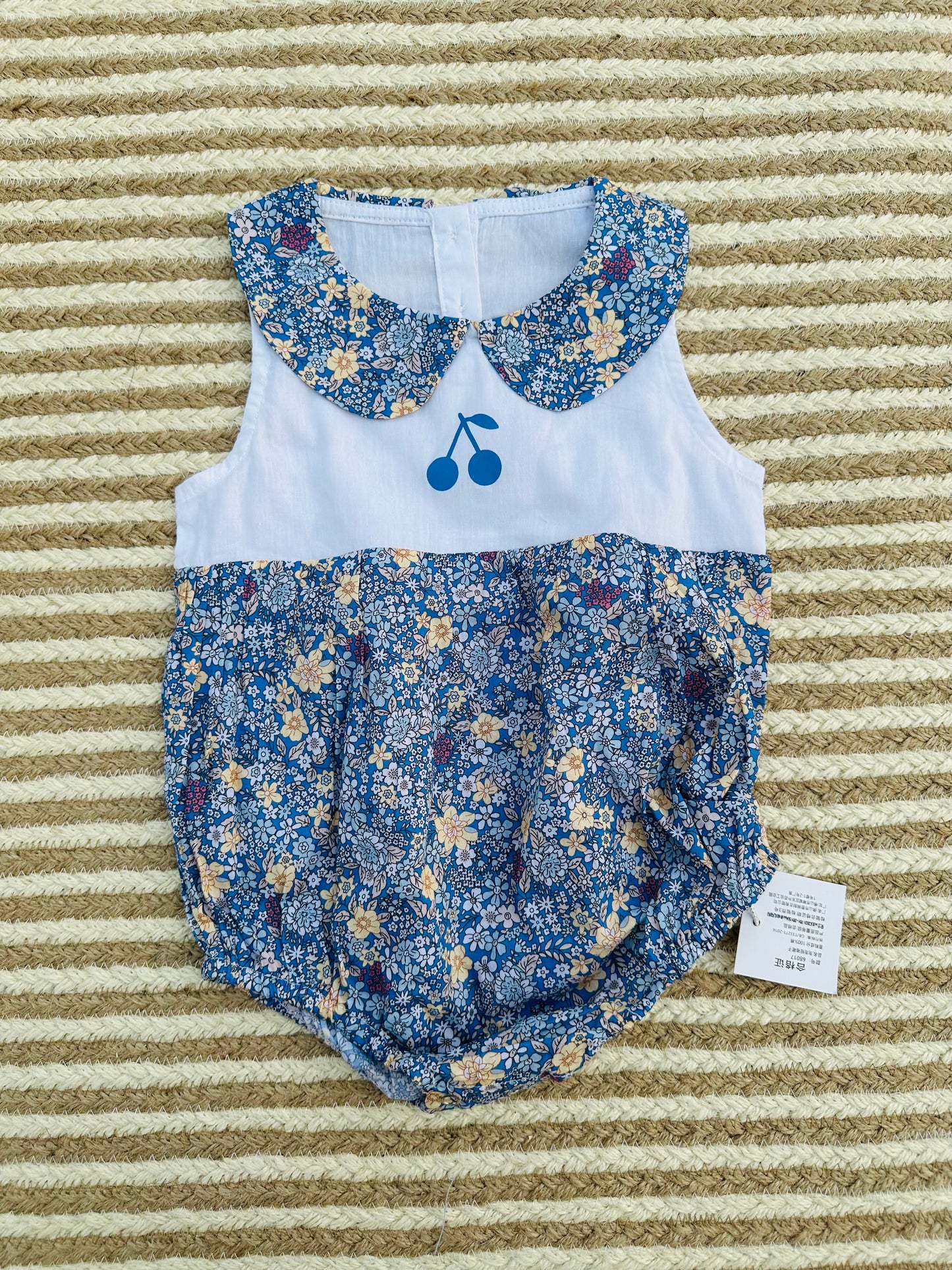 Baby Romper-cherry appliqué