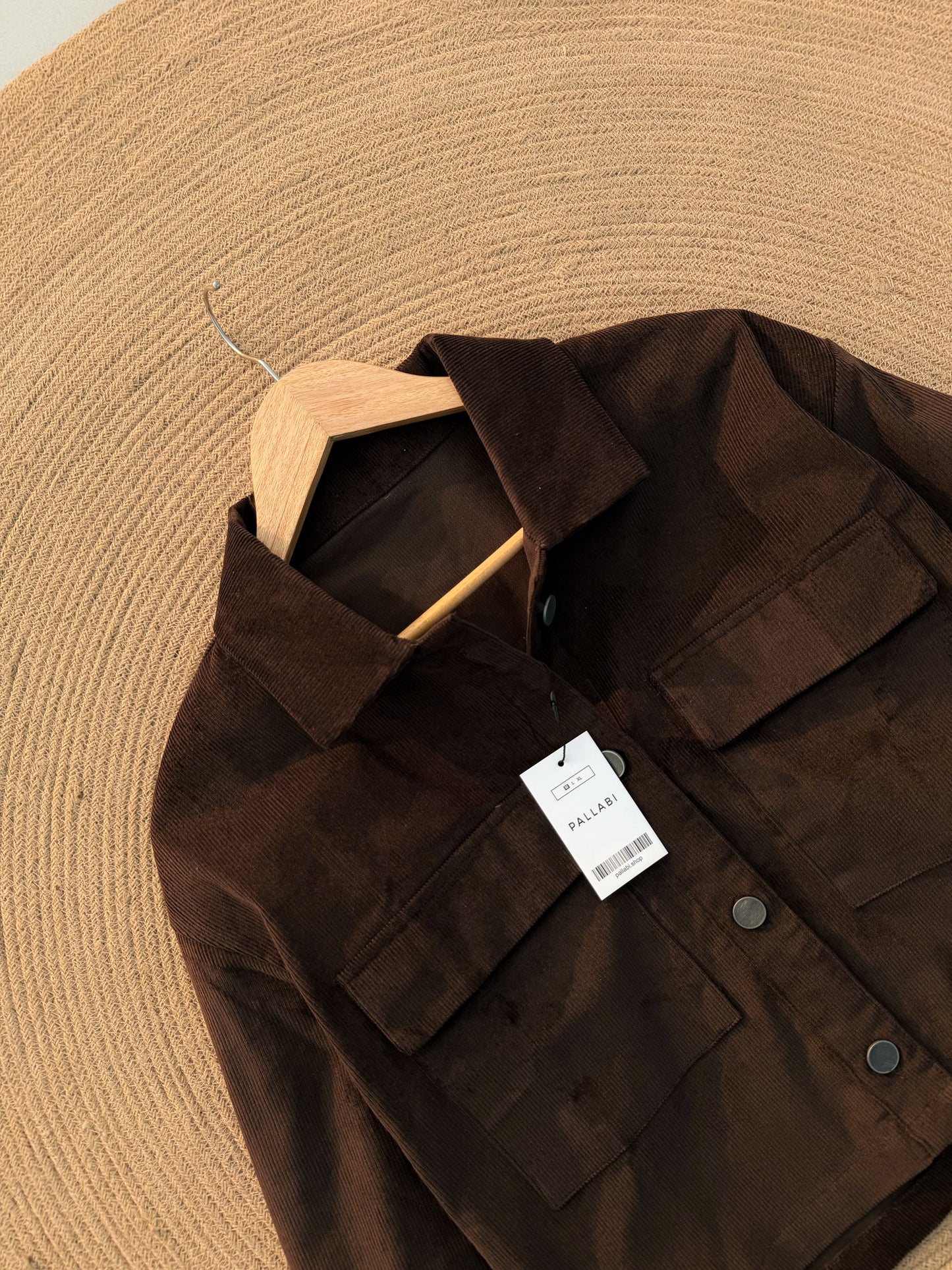 Corduroy women's Crop Jacket- Chocolate