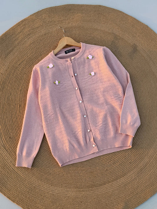 Knitted Cardigan- Baby Pink