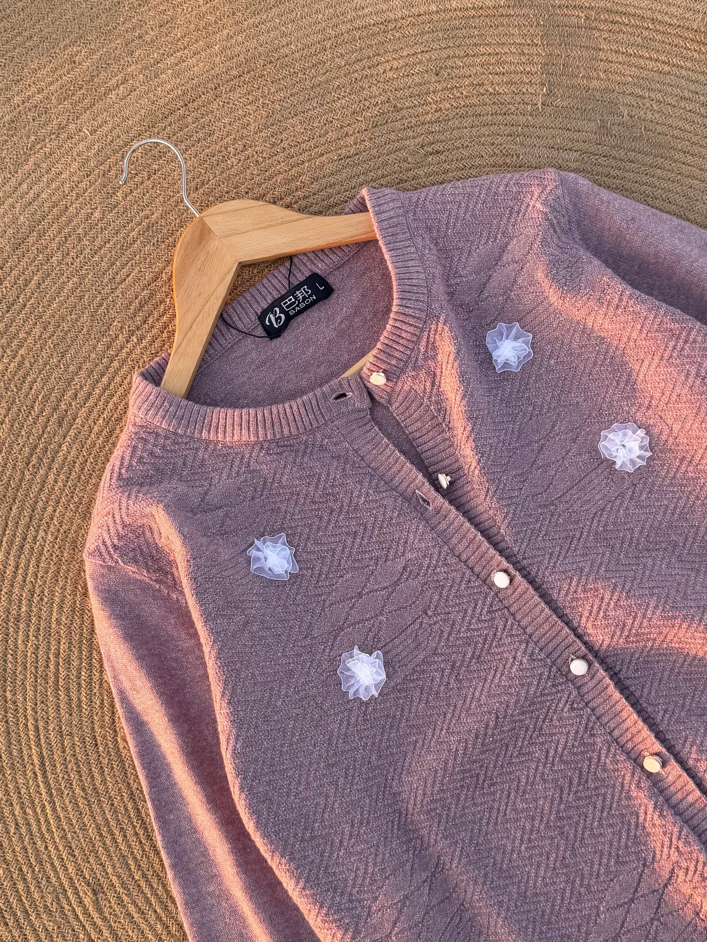 Knitted Cardigan- Purple Floral