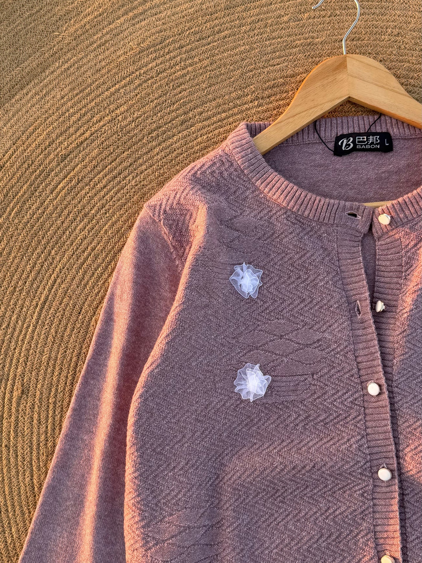 Knitted Cardigan- Purple Floral