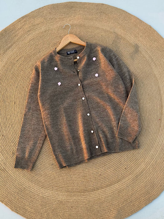 Knitted Cardigan- Light Coffee