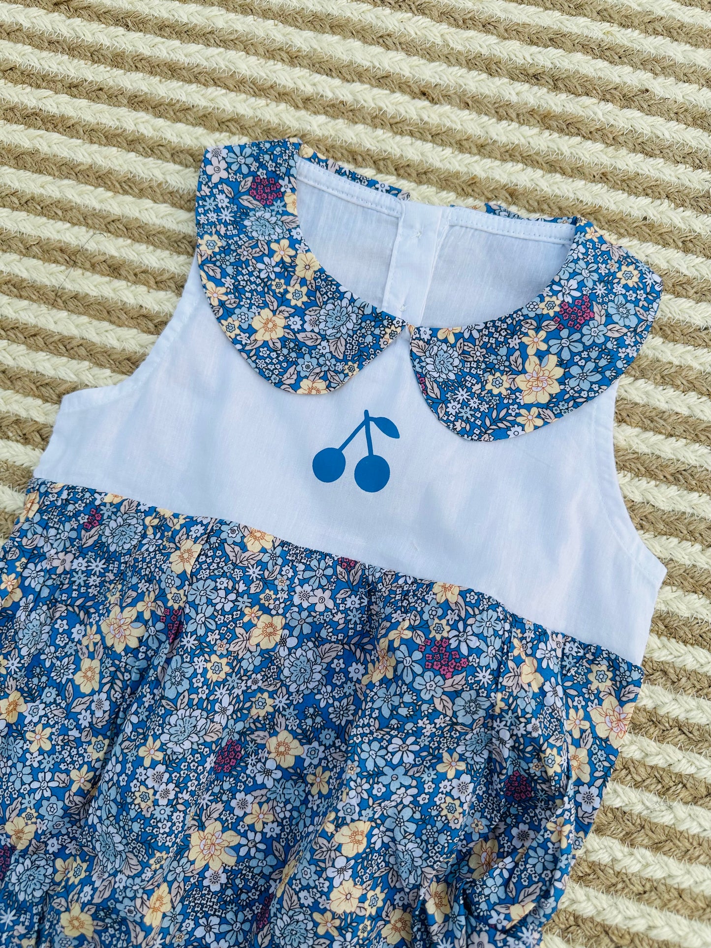 Baby Romper-cherry appliqué
